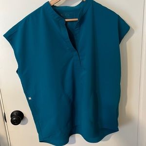 Fig scrub top size large - turquoise